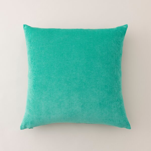 Velour Feather Cushion Aqua (Blue)