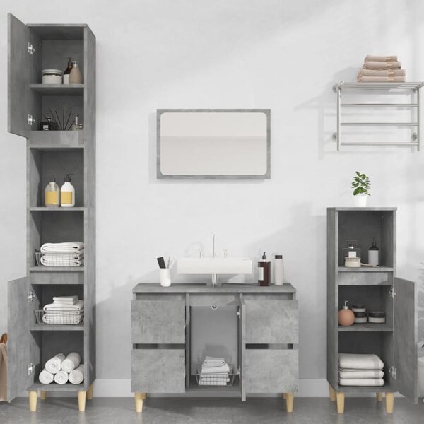 Arvada Wooden 2 Piece Bathroom Furniture Set In Concrete Grey