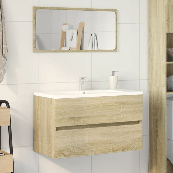 Assago Wooden 2 Piece Bathroom Furniture Set In Sonoma Oak