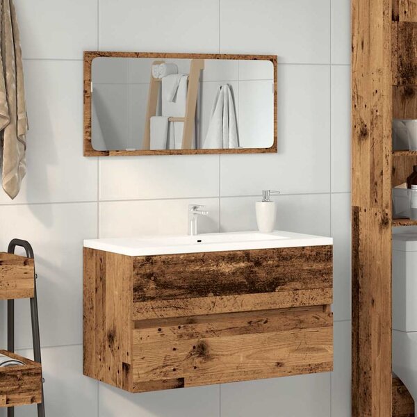 Assago Wooden 2 Piece Bathroom Furniture Set In Brown Oak