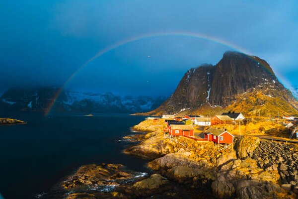 Photography Rainbow over Reine, Lofoten Islands, Norway, Marco Bottigelli