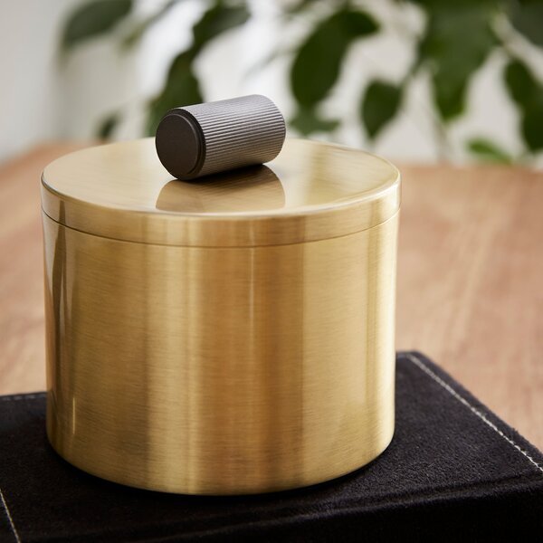 Industrial Brushed Gold Metal Trinket Jar