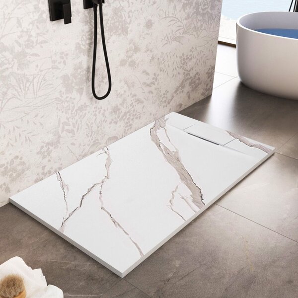 Shower tray Bazalt CARRARA WHITE 80x100