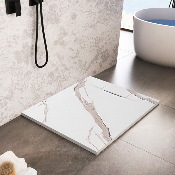 Shower tray Bazalt CARRARA WHITE 90x90