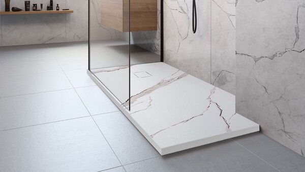 Shower tray Bazalt CARRARA WHITE 80x100