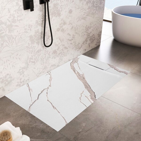 Shower tray Bazalt CARRARA WHITE 80x100