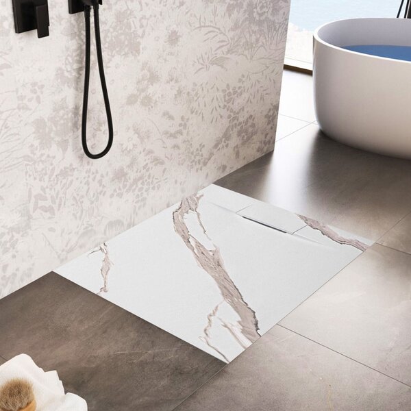 Shower tray Bazalt CARRARA WHITE 90x90