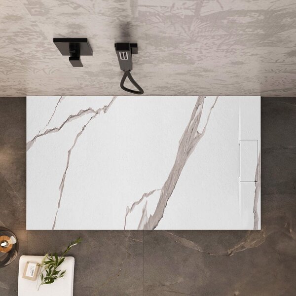 Shower tray Bazalt CARRARA WHITE 80x100