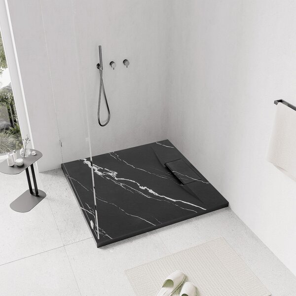 Shower tray Bazalt CARRARA BLACK 90x90