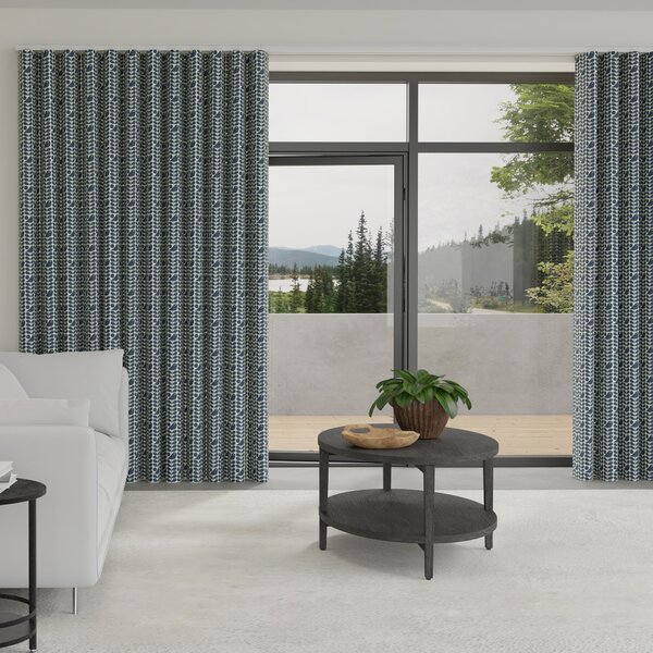 Orla Kiely Early Bird Made To Measure Curtains - Wave Dark Marine