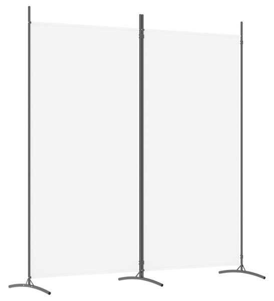 2-Panel Room Divider White 175x180 cm Fabric