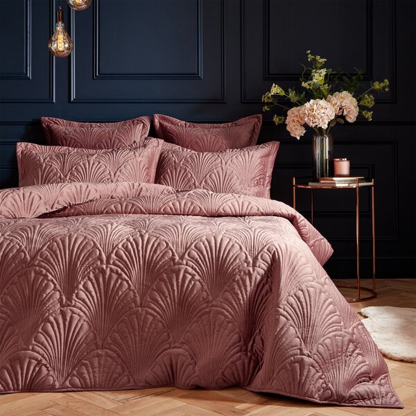 Paoletti Palmeria Blush Reversible Duvet Cover and Pillowcase Set Pink