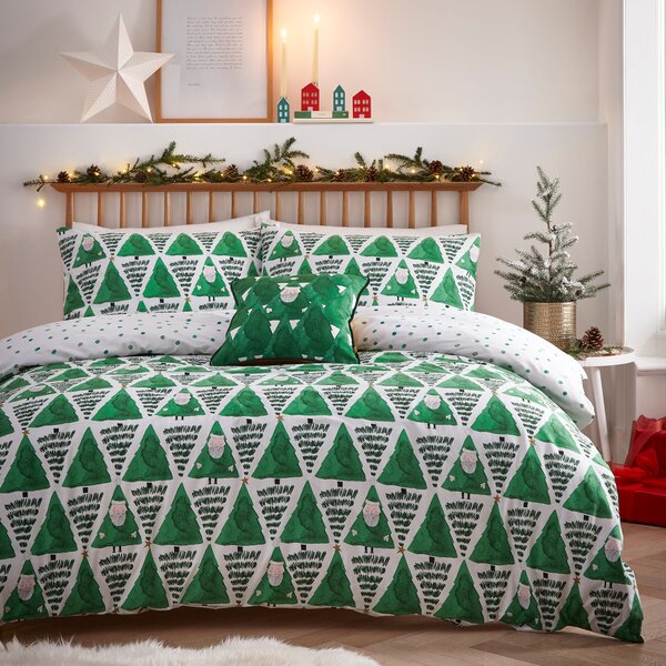 Furn Hide and Seek Santa Childrens Bedding Green