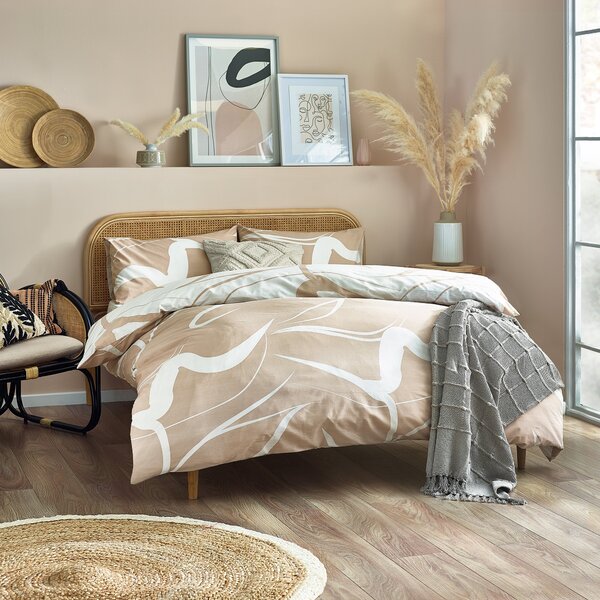 Furn Sinarama Abstract Single Duvet Cover Bedding Set Natural