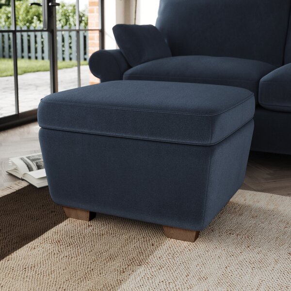 Arundel Storage Footstool Cosy Velvet Navy