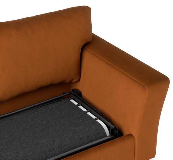 Blakeney Luxury Velvet Sofa Bed Luxury Velvet Orange Umber