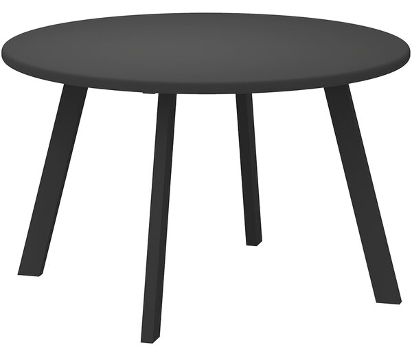 Outsunny 70cm Round Coffee Table, Outdoor Garden Table with Non-Slip Foot Pads and Metal Frame for Garden, Terrace, Balcony, Living Room, Black