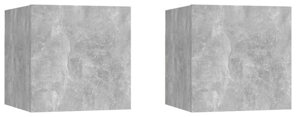 Bedside Cabinets 2 pcs Concrete Grey 30.5x30x30 cm Engineered Wood