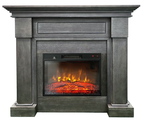 Free Standing Electric Fires ElectricSun MONTENEGRO Gray, with Sound Effect, 3 Colour, with APP, W127xH107cm