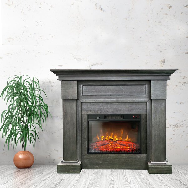 Free Standing Electric Fires ElectricSun MONTENEGRO Gray, with Sound Effect, 3 Colour, with APP, W127xH107cm