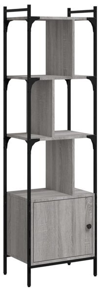 Bookcase with Door Grey Sonoma 44.5x30x154.5 cm Engineered Wood