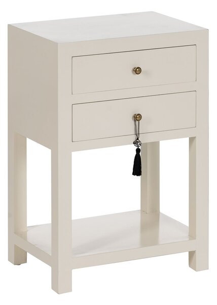 Nightstand ORIENT White Fir wood MDF Wood 45 x 30 x 66 cm