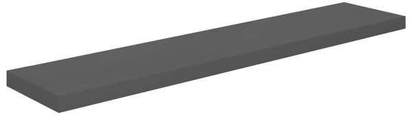 Floating Wall Shelf High Gloss Grey 120x23.5x3.8 cm MDF