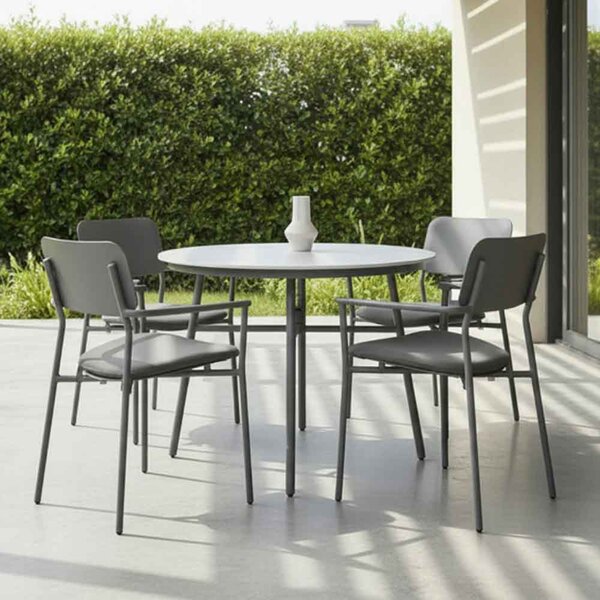 Coastal Aluminium Garden 4 Seater Dining Set in Flint Grey