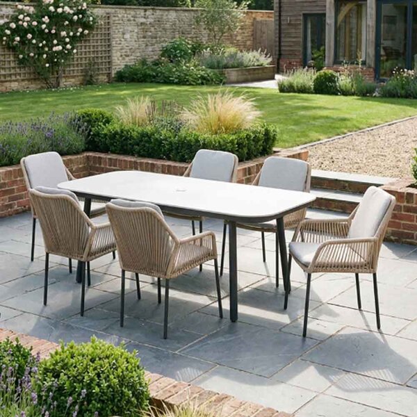 Monterey Aluminium Garden Lounger Set with 2 Nesting Tables in Terracotta