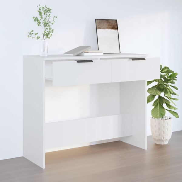 Console Table White 90x36x75 cm Engineered Wood