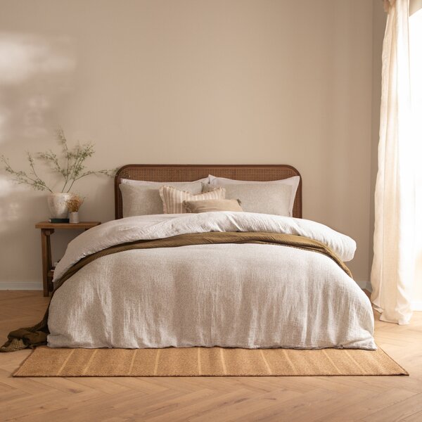 Yard Perrie Leaf Muslin Duvet Cover Bedding Set Natural