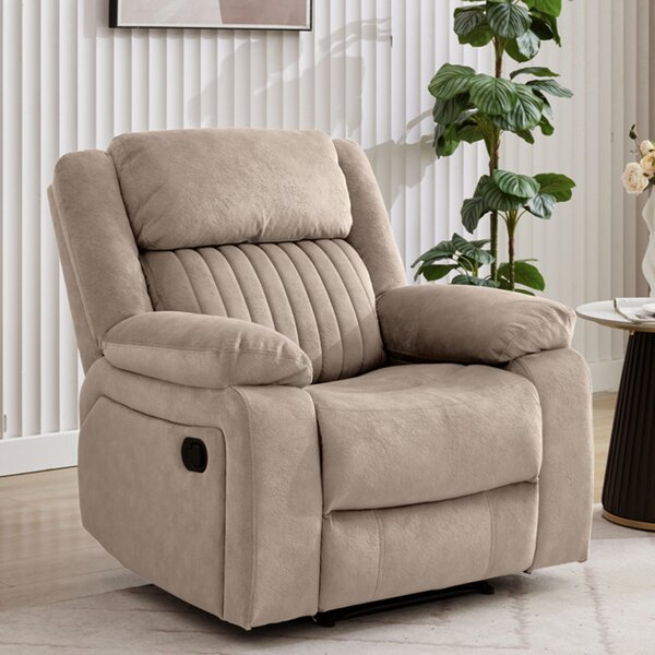 Martinez Fabric Recliner 1 Seater Sofa - Taupe