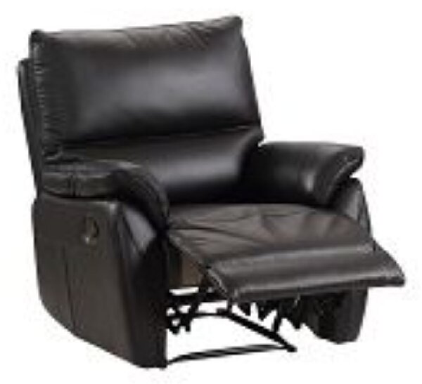 Essex Faux Leather Electric Recliner 1 Seater Sofa In Black