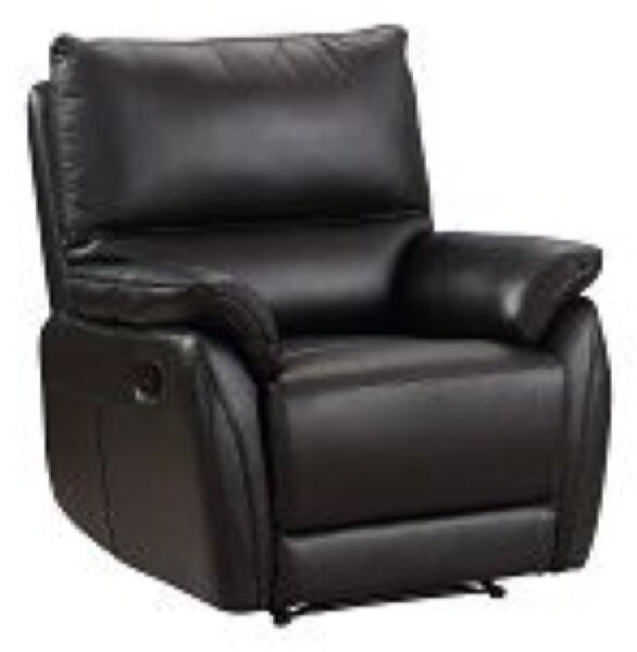 Essex Faux Leather Recliner 1 Seater Sofa In Black