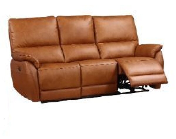 Essex Faux Leather 3 Seater Sofa In Tan