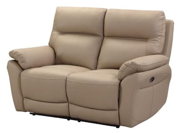 Fontana Faux Leather Recliner 2 Seater Sofa In Latte
