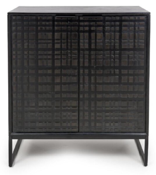 Folsom Wooden Drinks Cabinet With 2 Doors In Black