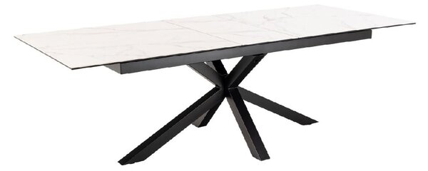 Hebron Ceramic Large Extending Dining Table In White