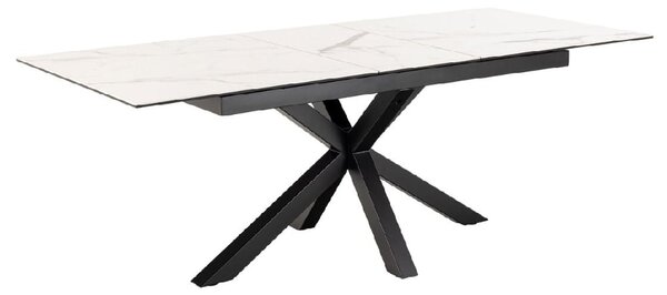 Hebron Ceramic Small Extending Dining Table In White