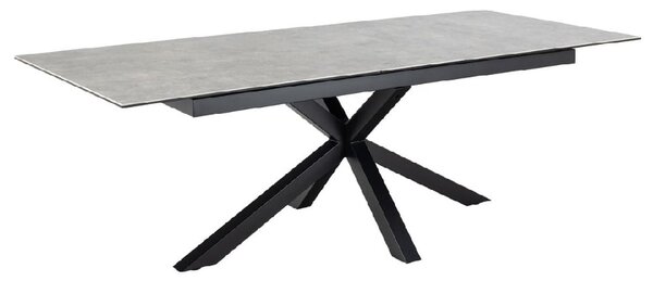 Hebron Ceramic Large Extending Dining Table In Grey