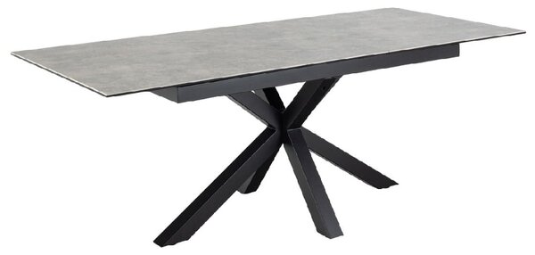 Hebron Ceramic Small Extending Dining Table In Grey