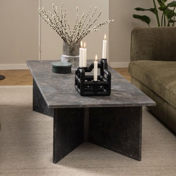 Vashon Marble Rectangular Coffee Table In Marron