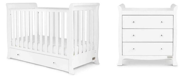 Ickle Bubba Snowdon 4 in 1 Mini 2 pcs Furniture Set White - Fibre Mattress