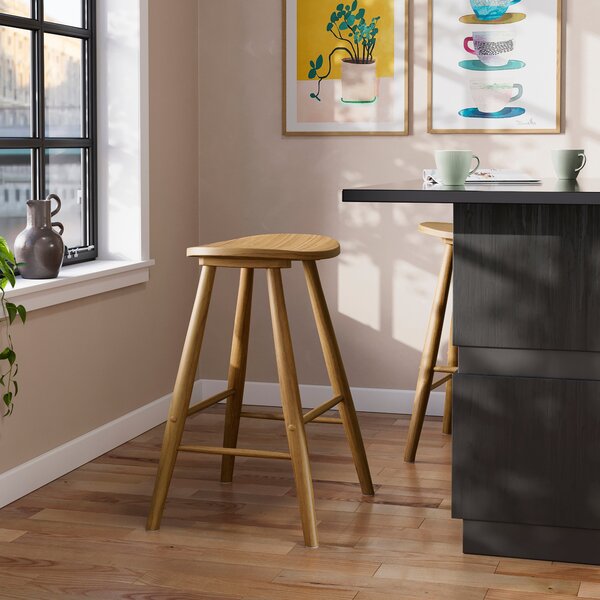 Musca Counter Height Bar Stool Dark Stained Wood