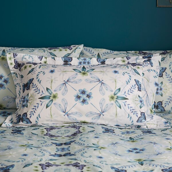 Fantastical Gardens Blue Oxford Pillowcase Blue