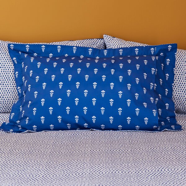 Bonnie Blue Oxford Pillowcase Blue/White