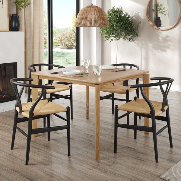 Hudson 4 Seater Square Extendable Dining Table, Oak Brown