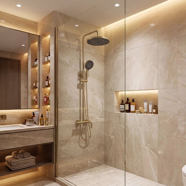 Shower set PREMIUM Rea Como M2 Brush Gold