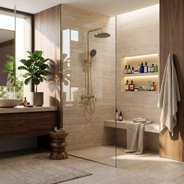 Shower set PREMIUM Rea Como M2 Brush Gold