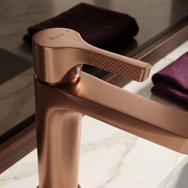 Bathroom faucet PREMIUM Rea Maxim Brush Copper Low